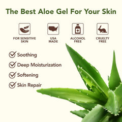 Green Leaf Naturals Aloe Gel pour shows rapid absorption with no sticky residue.