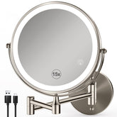 GREENFROM magnifying mirror 8.5-inch front view with balanced lighting for makeup