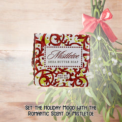 Greenwich Bay holiday soap sampler gift wrap highlights festive packaging.