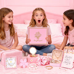 GREHELP rose-gold mirror and plush pouch for quick on-the-go touch-ups