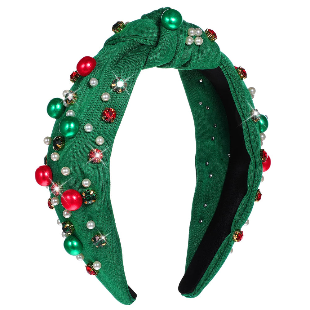 Grevosea Christmas headband with wide top knot for festive styling.