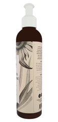 Griffin Remedy leave-in conditioner hair shine close-up shows glossy, healthy strands.