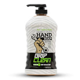 Grip Clean Heavy Duty Hand Cleaner bottle-front demonstrates grease removal for mechanics.
