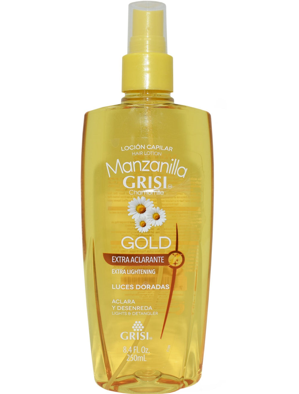 Grisi Manzanilla Gold, botella de aclarador para cabello, desenreda y aclara sin enjuague