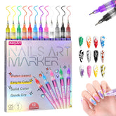 GRKZBKW 12 colors nail art pens packaging shows portable set for quick DIY manicures