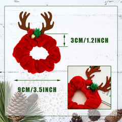 GrliTra snowflake-pattern scrunchies closeup—soft velvet texture for comfortable all-day wear.