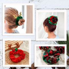 GrliTra velvet-elastic hair scrunchie closeup—stretchy non-slip grip for secure ponytails.