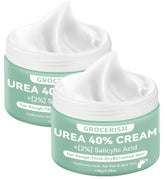 Grocerism 2-Pack Urea Cream 40% pump bottle for deep hydration and soft feet.