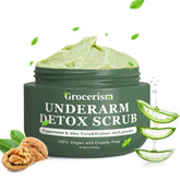 Grocerism Armpit Detox Scrub walnut-shell exfoliation aids deodorant buildup removal and odor control.