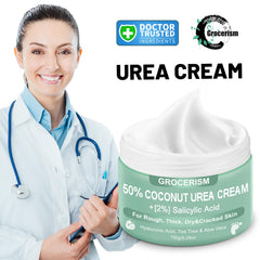 Grocerism Urea Cream coconut ingredients nourish skin with moisture lock.