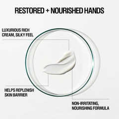 Grown Alchemist Restorative Hand Cream hand application shows quick-absorbing, non-greasy hydration.