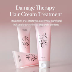 GROWUS Damage Therapy texture close-up shows creamy serum-like consistency for detangling