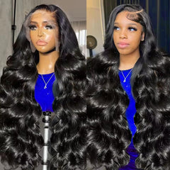 GRQGRQ 30 inch lace front wig natural hairline for seamless styling