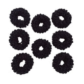 Grutyopkn 8pcs plush scrunchies black pack are gentle on hair for daily wear.