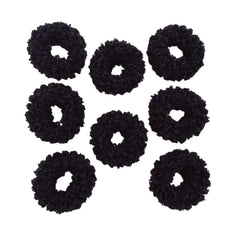 Grutyopkn 8pcs plush scrunchies black pack are gentle on hair for daily wear.