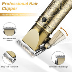GSKY hair clippers LED display closeup showing battery and status at a glance.