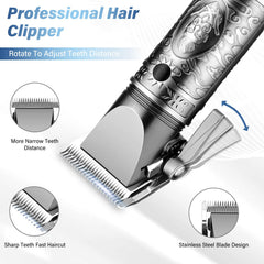 GSKY grooming attachments close-up showing guide combs for versatile styling options.