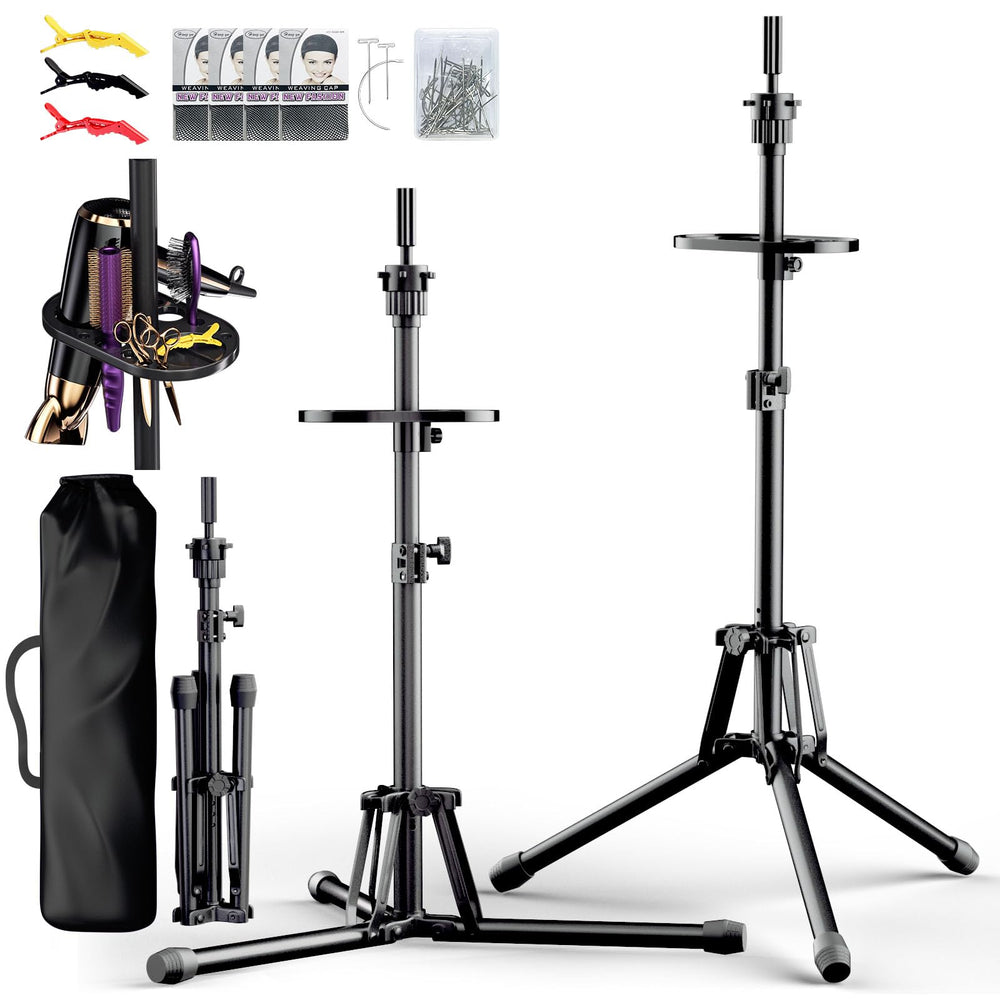 GSOW wig-stand-tripod-base provides a stable foundation for precise styling sessions.