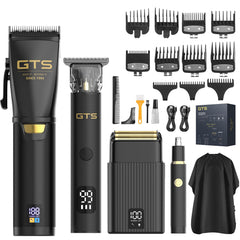 GTS PRO hair clipper front view with LED display for precise fades.
