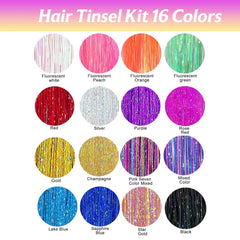 GTTUKK 16-color glitter tinsel variety for versatile party looks.