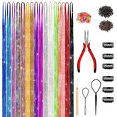 GTTUKK Hair Tinsel Kit 48-inch strands for a dramatic, sparkly hairstyle.