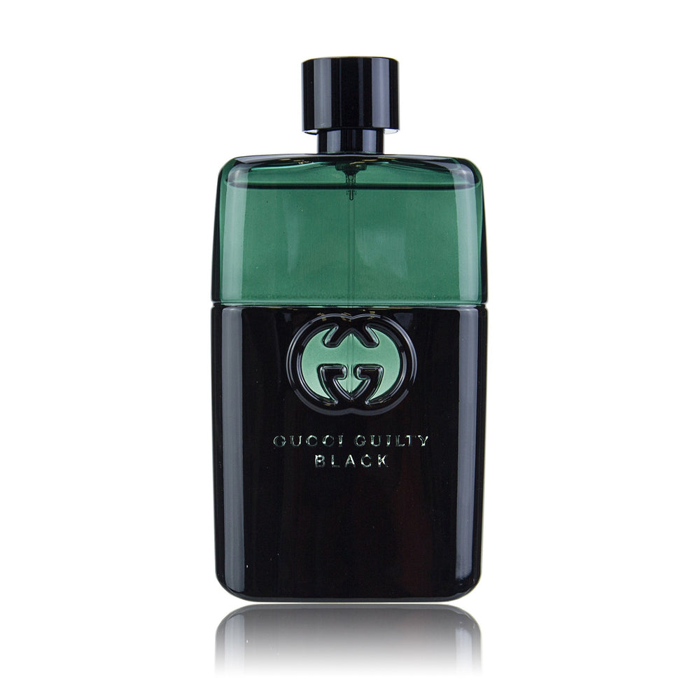 Gucci Guilty Black bottle pour, bold fragrance for evening wear.