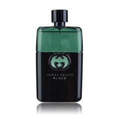 Gucci Guilty Black bottle pour, bold fragrance for evening wear.