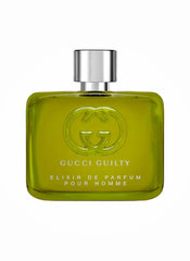 Gucci Guilty by Gucci for Men Elixir bottle front shows a bold, lasting impression.