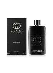 Gucci Guilty for Men bottle-front view showing bold fragrance and confident aura