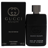 Gucci Guilty Pour Homme bottle front view, ideal for bold evening fragrance.