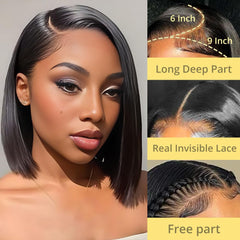 GUDOZO glueless wig shown as quick 30-second wear for beginners