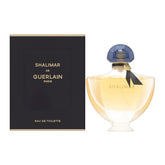 Guerlain Shalimar EDT bottle close-up for romantic wear.