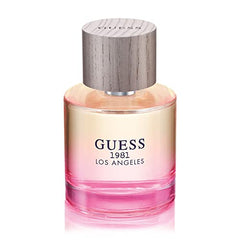 GUESS 1981 Los Angeles bottle side reveals curved silhouette for versatile wear.