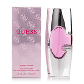 GUESS Women Eau de Parfum bottle front shows floral fruity scent for daytime elegance.