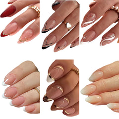 GUFUGU design nails French-tip collection for versatile party-ready looks.