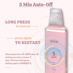 GUGUG Skin Scrubber auto-off closeup promotes safe, timed cleansing sessions