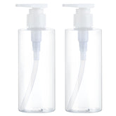 Gungtien clear pump bottle 2-pack for easy liquid monitoring.