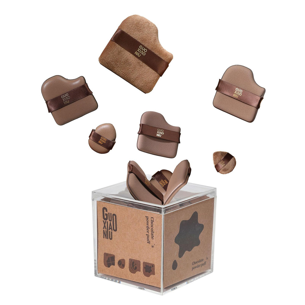 Guoxiaoniu 6pcs powder puffs case keeps puffs clean while traveling