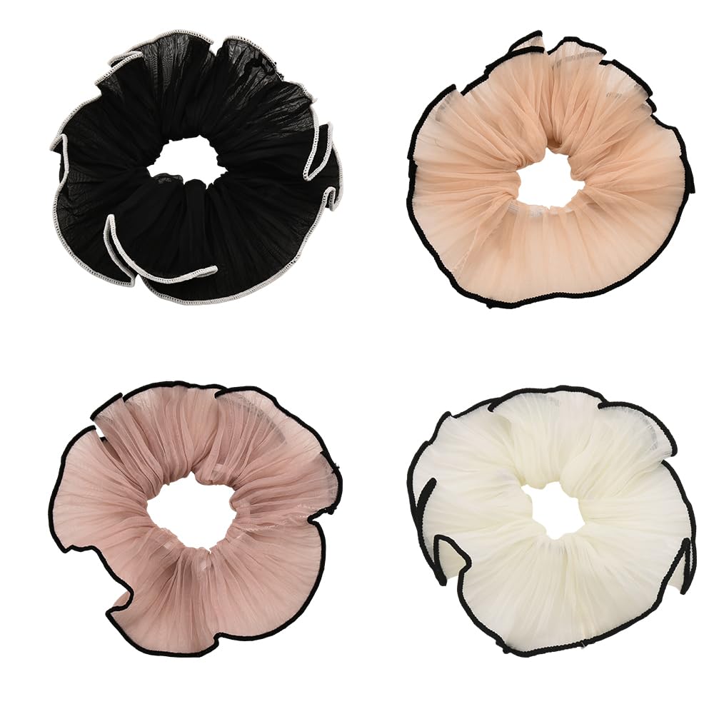 Guqqeuc big hair scrunchies black, stylish daily wear with gentle hold.