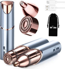 Gurelax facial hair remover in lipstick design for discreet on-the-go grooming.
