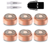 Gurelax replacement heads Gen2 18K gold 6-pack for precise facial hair removal.