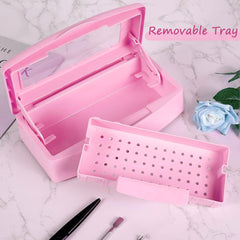 Gusnilo sanitizing tray open-cover automatic lift enables easy loading and tool access.