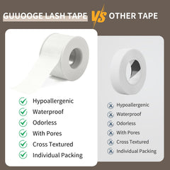 Guuooge Lash Tape Breathable Surface ensures comfort with micro-porous material.