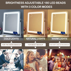 Gvnkvn lighted makeup mirror closeup of the 120 LED beads for brightness
