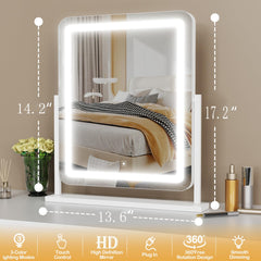 Gvnkvn lighted makeup mirror three-color modes for flexible look casting.