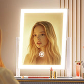 Gvnkvn lighted makeup mirror front view shows bright, even lighting for flawless prep