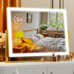 Gvnkvn lighted makeup mirror front view with bright, even lighting for precise makeup