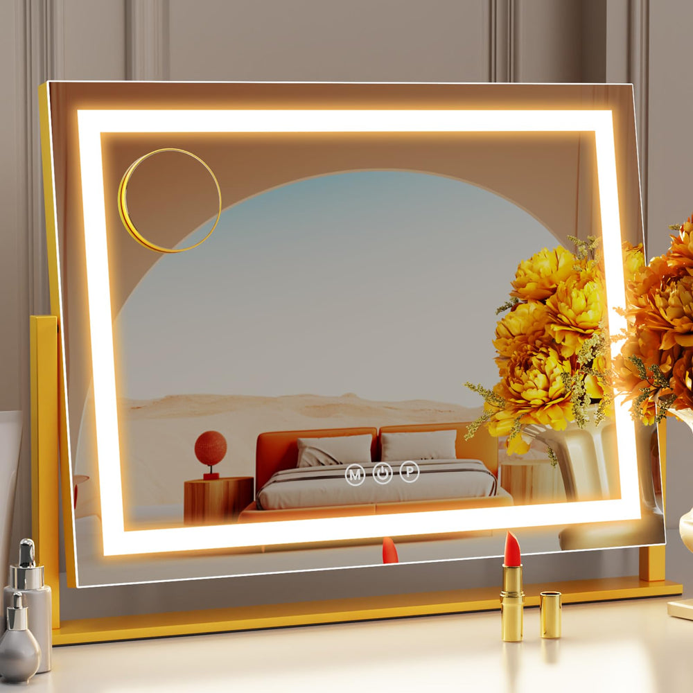 Gvnkvn lighted makeup mirror front view with bright even lighting for makeup