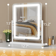 Gvnkvn lighted makeup mirror side view showing durable aluminum frame