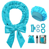 Gwabee heatless curls overnight headband blue for easy no-heat styling at home